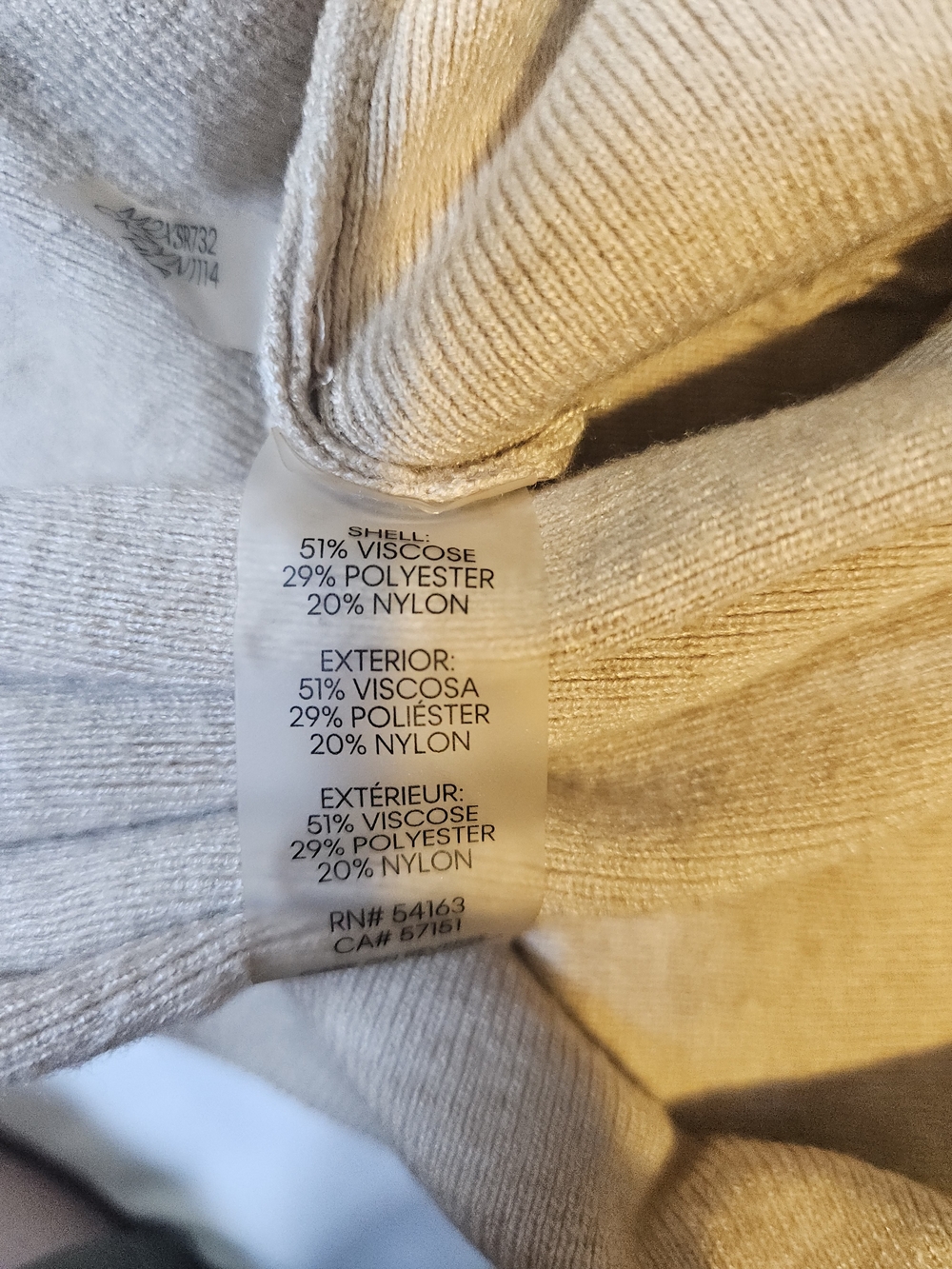 Calvin Klein Beige V-Neck Collar Sweater - Picture 4 of 8